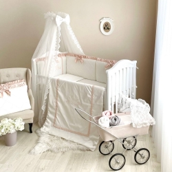 Lenjerie Patut Bebe Copii 6 piese Baby King ivory